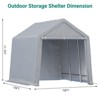 Portable Carport Shelter - Waterproof Storage Shed w/Roll-Up Zipper Doors, Sturdy Metal Frame, All-Season Protective Cover for Vehicles/Storage - 2 of 4