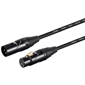 Monoprice Starquad XLR Microphone Cable - 1.5 Feet - Black | XLR-M to XLR-F, 24AWG, Optimized for Analog Audio - Gold Contacts - Stage Right Series - 1 of 4