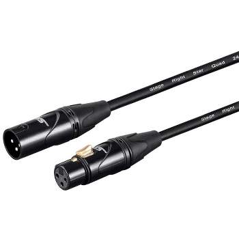 Monoprice Starquad XLR Microphone Cable - 10 Feet - Black | XLR-M to XLR-F, 24AWG, Optimized for Analog Audio - Gold Contacts - Stage Right Series