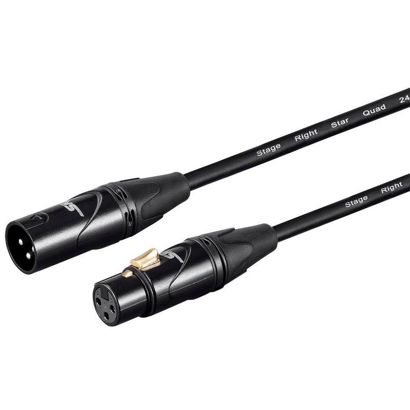 Monoprice Starquad XLR Microphone Cable - 6 Feet - Black | XLR-M to XLR-F, 24AWG, Optimized for Analog Audio - Gold Contacts - Stage Right Series, 1 of 7