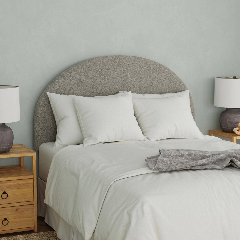 Queen Adaline Headboard in Gray Boucle Milano Elephant - Threshold™: Elegant Pine Frame, Spot Clean, Freestanding Design