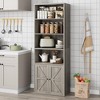 Bookcase with Doors Industrial Bookshelf 11.8in Depth Display Storage Shelves 71.4in Tall Farmhouse Bookcases - 4 of 4