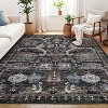 Washable Ultra-Thin Soft Classic Area Rug with Non-Slip Backing, Foldable Indoor Carpet for Living Room, Bedroom, Dining Room, Entryway - 2 of 4