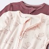 Baby Girls' 2pk Floral Soft Blend Sleep N' Play - Cloud Island™ Burgundy - 3 of 4
