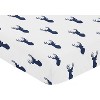 Sweet Jojo Designs Boy Baby Fitted Crib Sheet Stag Navy and White - 3 of 4