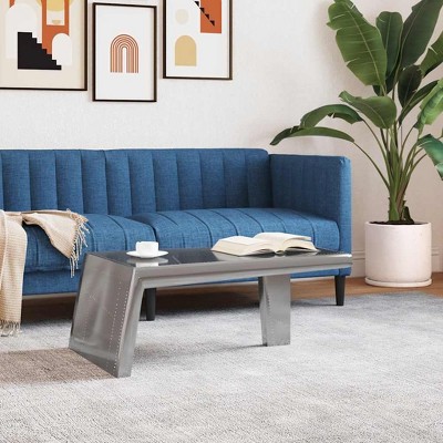 Coffee Table Silver Aluminum Industrial Coffee Table