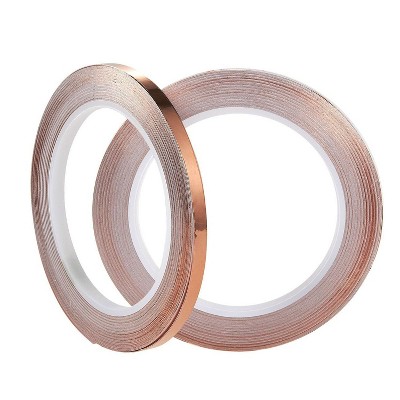 Juvale 2 Pack Copper Foil Tape, Conductive Adhesive for EMI Shielding, Electrical Repair, Slug Repellent 21.8 Yards