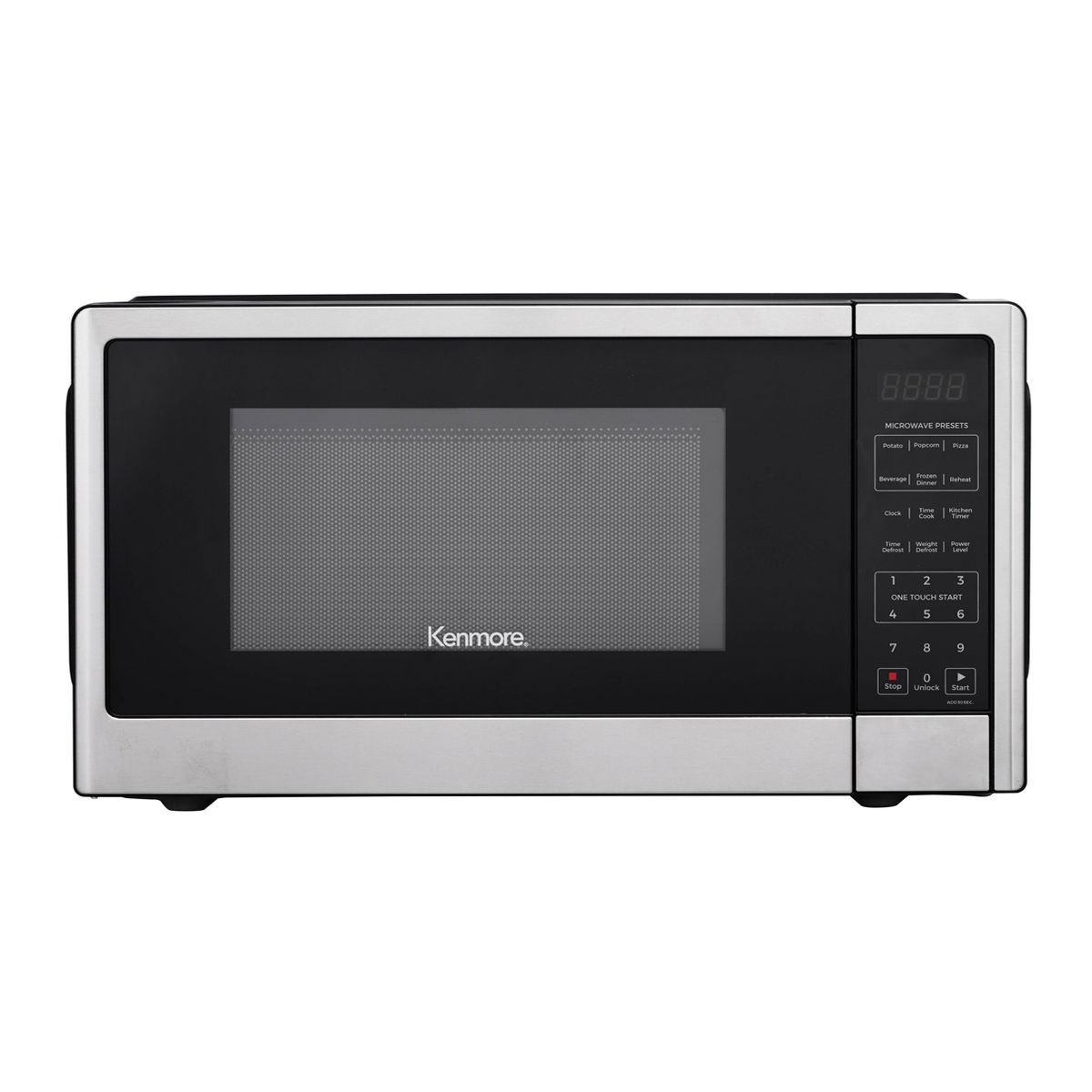 Kenmore 1000W Countertop Microwave Oven Stainless Steel: 1.1 Cu Ft, Child Lock, 6 One-Touch Settings, 10 Power Levels