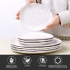 LunaLulinlk Linen Artisan Dinner Plate Set, 4 Pieces Dinnerware Dishes Set, Irregular 11 Inches Ceramic Plates Suitable White, Large - 4 of 4