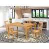 HomeStock 5-Pc Natural Oak Finish Solid Wood Top - Dining Room Set - Seats 4 - 2 of 4