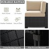 LayinSun 7 Pieces Outdoor Patio Furniture Set with 44" Fire Pit Table Rattan Sectional Sofa Conversation Sets - 3 of 4