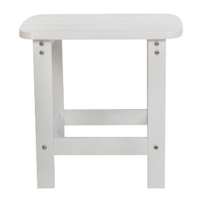 White Poly Resin 21" Indoor/Outdoor Adirondack Side Table