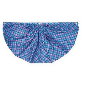Briarwood Lane Pink and Blue Plaid Bunting 48" x 24" Pleated Banner with Brass Grommets - 1 of 4