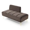 56" Width End of Bed Bench,Velvet Fabric Upholstered 2 Seater Sofa Couch Entryway Ottoman Bench,Fuzzy Sofa Stool Footrest,Window Bench-Cuddlewood - 3 of 4