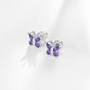 Girl's Dainty CZ Butterfly Screw Back Sterling Silver Earrings - In Season Jewelry - 4 of 4