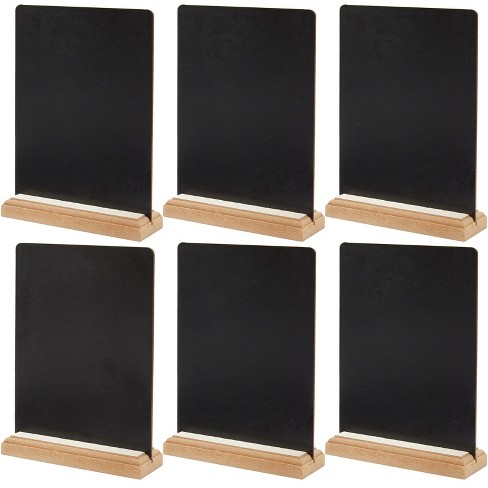 5 X 6 Inch Set of 8 Mini Tabletop Chalkboard Signs with Rustic Wood Stands 
