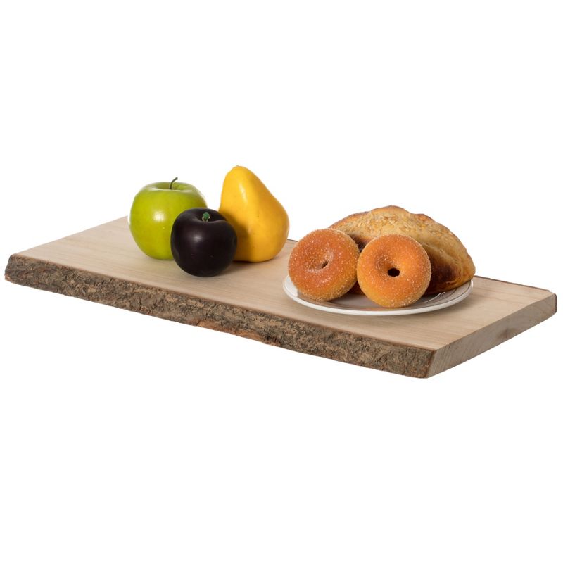 Vintiquewise Rustic Natural Tree Log Wooden Rectangular Shape Serving Tray Cutting Board, 1 of 8