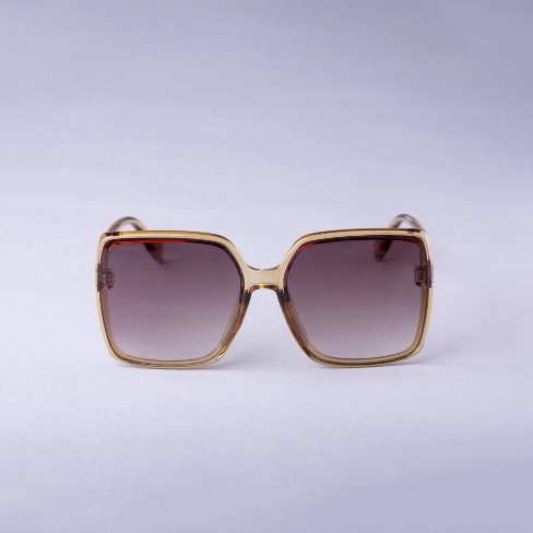 Women s Oversized Square Butterfly Sunglasses A New Day Green