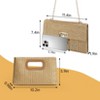 Woven Straw  Purse for Women, 2-Piece Set with Detachable Chain Strap for Parties, Wedding, Beach Vacation, Dressy Handbag for Cocktail, Dinner - 2 of 4