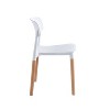 Nordlys Set of 4 Wood and White Polypropylene Dining Chairs Modern Design Style Dining Room - 3 of 4