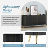 TIRAMISUBEST Luxurious Shoe Cabinet with 5 Metal Legs, Modern Shoe Rack with 4 Adjustable Shelves, Minimalist Sideboard Cabinet with Gold Lines Doors - 4 of 4