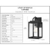 Urban Ambiance Luxury Farmhouse Outdoor Wall Sconce 13.625''H x 7.125''W,  Midnight Black Finish,  Macon Collection, UHP1386 - 3 of 4