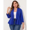 Women's Plus Size Blazer Notch Panel Work Business Casual Outfits Dressy Suit Jacket Peplum Blazers - 2 of 4