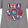 Girls' - Peanuts - I Heart Snoopy Patches Graphic Short Sleeve Fleece Dress - 2 of 4