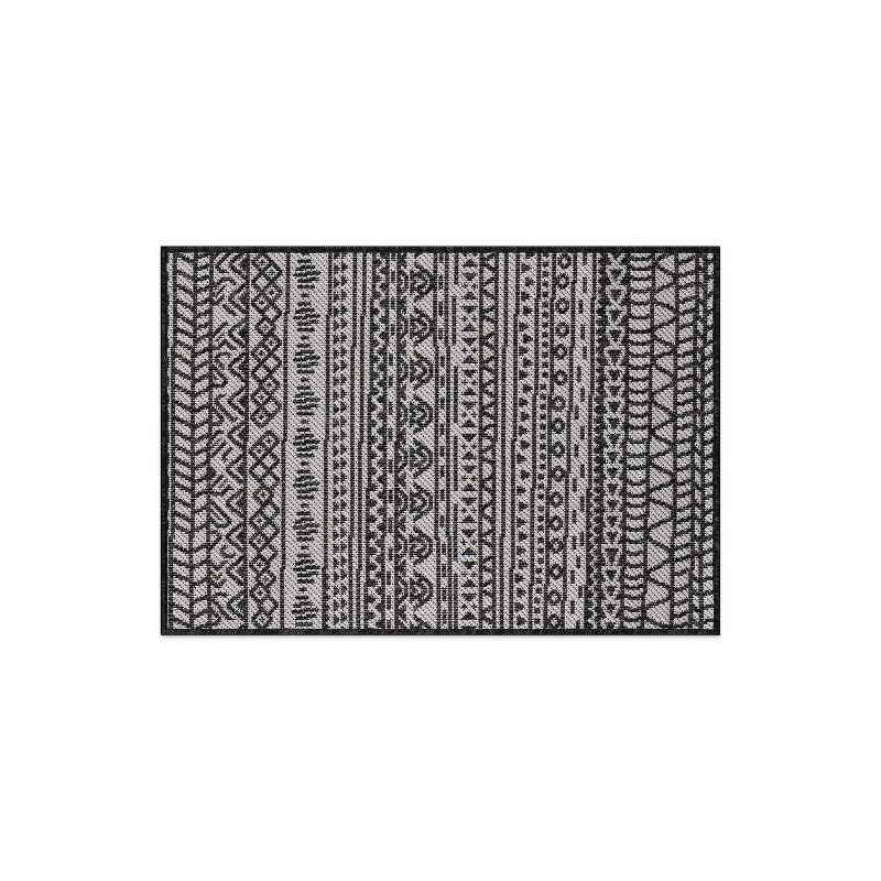 World Rug Gallery Contemporary Geometric Bohemian Textured Flat Weave Indoor/Outdoor Area Rug, 1 of 10
