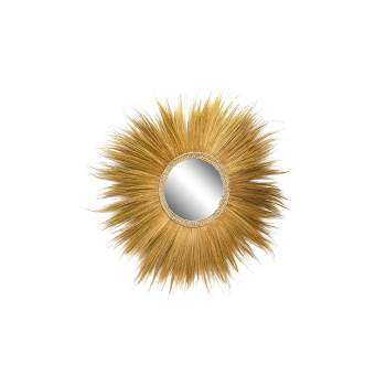 Dried Plant Starburst Wall Mirror Brown - Olivia & May