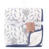 Touched by Nature Baby Organic Cotton Muslin Tranquility Blanket, Blue Elephant, One Size - 2 of 2