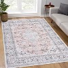 Area Rug Machine Washable Rug Non Slip Non Shedding Indoor Carpet Vintage Medallion Low Pile Foldable Rug for Bedroom Living Room Kids Room - 2 of 4