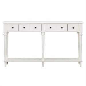 COWLOWN Entryway Table with 4 Drawers & Shelf, Vintage Console Table for Hallway, Living Room - 1 of 4
