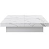 HomeRoots 39" White Faux Marble Wood Square Coffee Table With Storage - 4 of 4