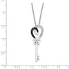 Black Bow Jewelry 1/8 Ctw White & Black Diamond Heart Key Necklace in Sterling Silver - image 2 of 4