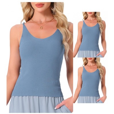 INSPIRE CHIC Womens 2 Pcs Loungewear Soft Cami Sleepshirts Pajama Shorts Sleeveless V-neck Tops