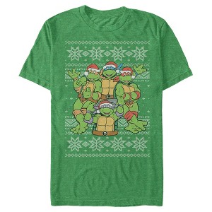 Men's Teenage Mutant Ninja Turtles Ugly Christmas Sweater T-Shirt - 1 of 4