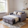 Sapphtopaz Corduroy Couch Sofa - Double Sleeper with Pull-Out Bed, 2 Pillows & Side Storage, Upholstered Furniture for Living Room, Bedroom & Guest - 2 of 4