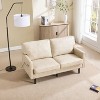 NicBex 56.3 Inch Loveseat,Modern PU Leather/Boucle Loveseat Sofa with Black Wood Legs,2-Seater Small Couch for Living Room,Bedroom - 4 of 4
