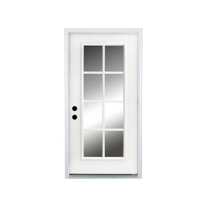 Lirago 8-Lite Clear Glass Fiberglass Front Doors - 36 in. x 80 in. Right-Hand Inswing with 4-9/16" White Primed Knock-Down Jamb - 1 of 4