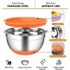 Itopfox Stainless Steel Mixing Bowls with Airtight Lids, 18pcs Non-slip Silicone Bottom Nesting Set for Mixing & Serving - 3 of 4