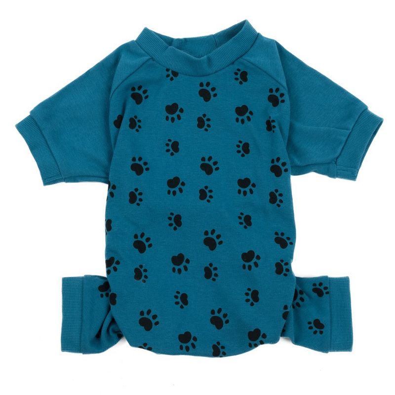 Leveret Dog Cotton Pajamas Dog Paw Blue S, 1 of 5