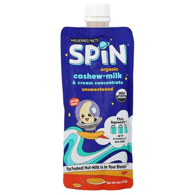Wilderness Poets SPiN, Organic Cashew Cream & Milk Concentrate (Unsweetened) - 14 Servings - Make Cashew Cream or Milk - Non-Dairy Creamer for Coffee,