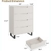 DobleePy 30" White 4-Drawer Dresser, Freestanding Tall Storage Cabinet, Vertical Floor Chest for Bedroom, Closet, Entryway - 2 of 4