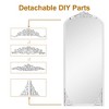 SpassWay Arch Solid Wood Accent Mirror Ornate Wall Mirror Vintage Full Length Mirror Walnut/White/Black/Charcoal/Weathered White - 4 of 4