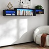 VYNXARIA 65.35in Wall Mounted Floating TV Stand with 20 Color LEDs and Charging Station,Black - 2 of 4