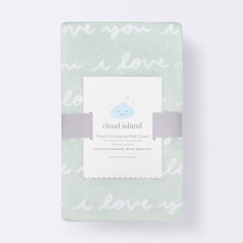 Plush Changing Pad Cover I Love You Script - Cloud Island&#8482; Mint, 5 of 6