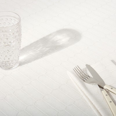 Beige Cotton-Polyester Patriotic Rectangle Tablecloth, 60"x84"