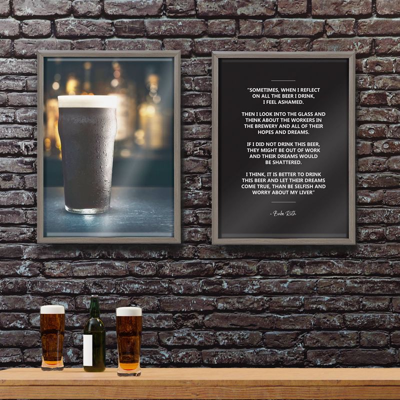 18&#34; x 24&#34; Blake Wisdom From A Glass Of Beer Babe Ruth Quote Framed Printed Glass by The Creative Bunch - Kate &#38; Laurel All Things Decor, 6 of 9