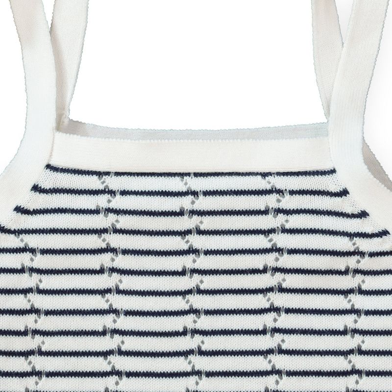 Hope & Henry Girls' Organic Cotton Pointelle Stripe Sweater Tank, Infant, 2 of 5